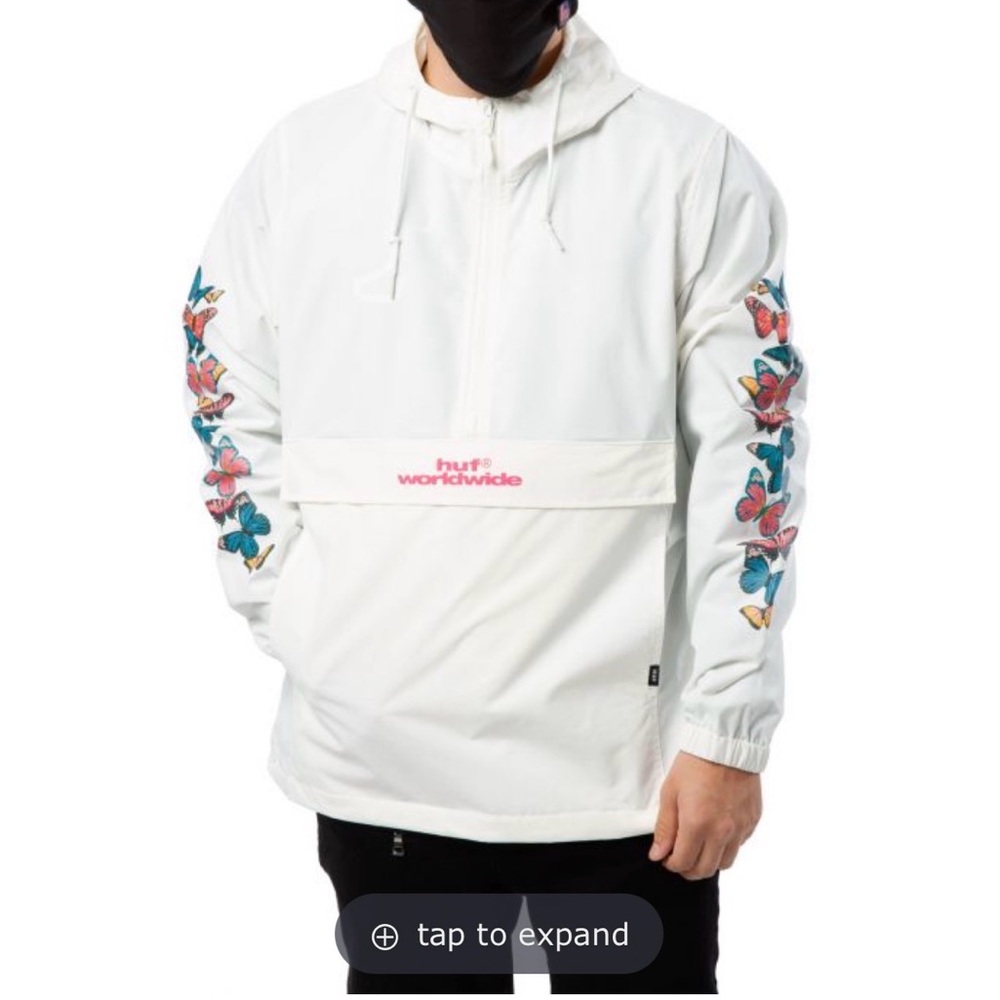 HUF Worldwide Monarch Anorak Jacket Men’s Size S Skater Windbreaker Rare